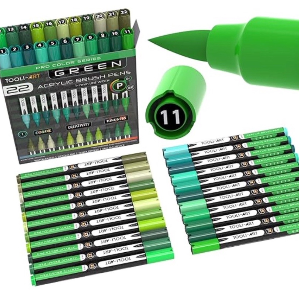 22 Flexible Brush Tip Acrylic Paint Pens